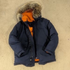 Ralph Lauren Big Boys Fur Hood Coat Size Medium 10-12.